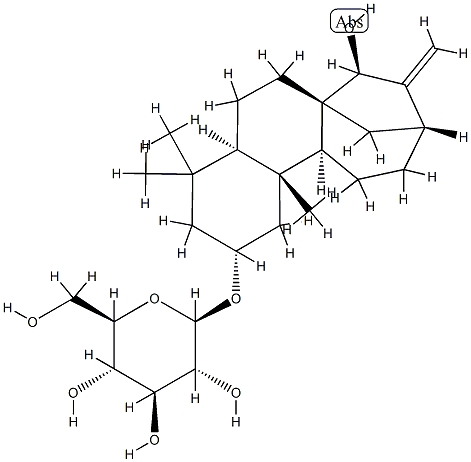 (15S)-2β-(β-D-Glucopyranosyloxy)-15-hydroxykaur-16-ene 结构式