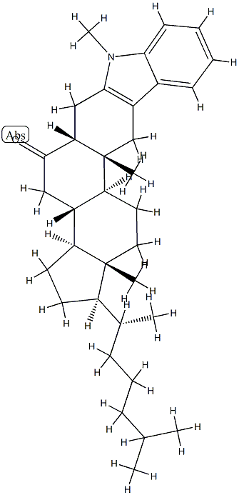 1'-Methyl-1'H-5β-cholest-2-eno[3,2-b]indol-6-one 结构式