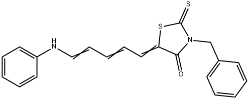 5-(5-anilino-2,4-pentadienylidene)-3-benzyl-2-thioxo-1,3-thiazolidin-4-one 结构式