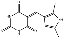 5-[(2,5-dimethyl-1H-pyrrol-3-yl)methylene]-2-thioxodihydro-4,6(1H,5H)-pyrimidinedione 结构式