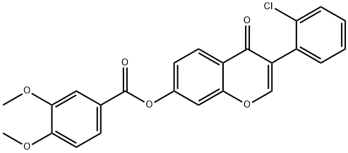 3-(2-chlorophenyl)-4-oxo-4H-chromen-7-yl 3,4-dimethoxybenzoate 结构式