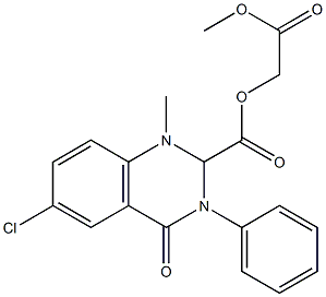 6-Chloro-3,4-dihydro-2-(methoxycarbonyl)-4-oxo-3-phenyl-2(1H)-quinazolineacetic acid methyl ester 结构式