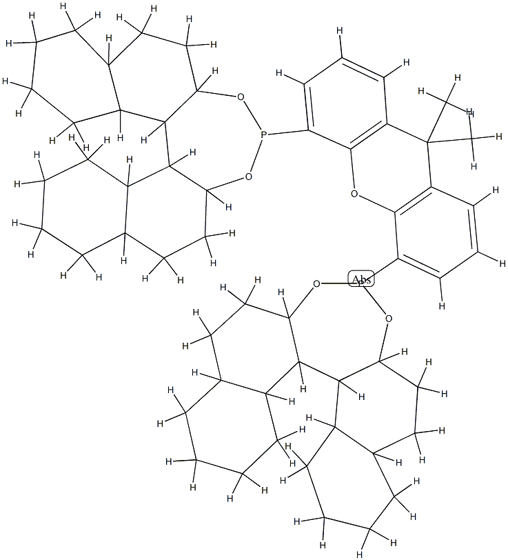 (11BR,11′BR)-4,4′-(9,9-二甲基-9H-氧杂蒽-4,5-二基)双-二萘并[2,1-D:1′,2′-F][1,3,2]二噁磷杂庚英 结构式