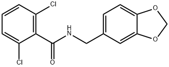 N-(1,3-苯并二氧杂环戊烯-5-基甲基)-2,6-二氯苯甲酰胺 结构式