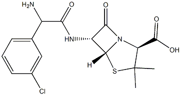 6α-[[Amino(3-chlorophenyl)acetyl]amino]penicillanic acid 结构式