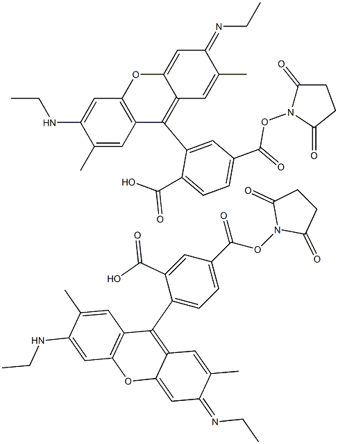 5(6)-羧基罗丹明6G琥珀酰亚胺酯, 混合物 结构式