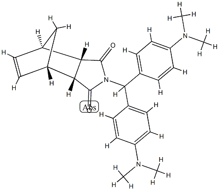 2-[Bis[4-(dimethylamino)phenyl]methyl]-3aβ,4,7,7aβ-tetrahydro-4β,7β-methano-1H-isoindole-1,3(2H)-dione 结构式