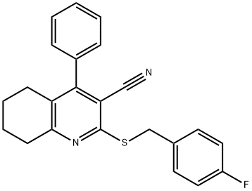 2-[(4-fluorobenzyl)sulfanyl]-4-phenyl-5,6,7,8-tetrahydro-3-quinolinecarbonitrile 结构式