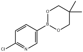 2-chloro-5-(5,5-dimethyl-1,3,2-dioxaborinan-2-yl)pyridine(SALTDATA: FREE) 结构式