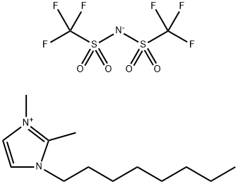 1-辛基-2,3-二甲基咪唑双(三氟甲磺酰基)亚胺盐 结构式