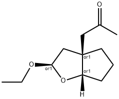 2-Propanone,1-[(2R,3aS,6aS)-2-ethoxyhexahydro-3aH-cyclopenta[b]furan-3a-yl]-,rel-(9CI) 结构式