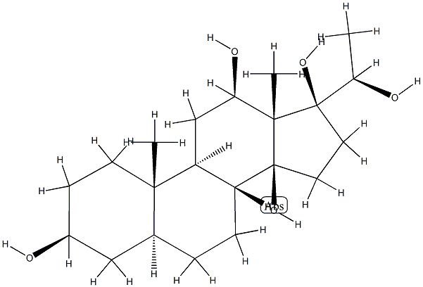 (17S,20R)-5α-Pregnane-3β,12β,14β,17,20-pentol 结构式