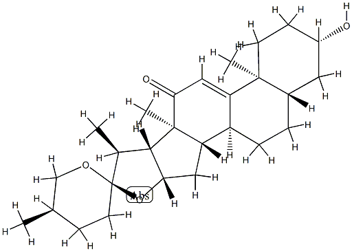 (25R)-3β-Hydroxy-5α-spirost-9(11)-en-12-one 结构式
