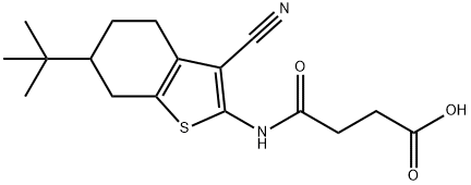 4-{[6-(tert-butyl)-3-cyano-4,5,6,7-tetrahydro-1-benzothiophen-2-yl]amino}-4-oxobutanoic acid 结构式