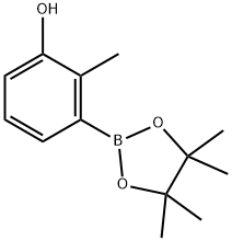 2-甲基-3-(4,4,5,5-四甲基-1,3,2-二氧杂硼烷-2-基)苯酚 结构式