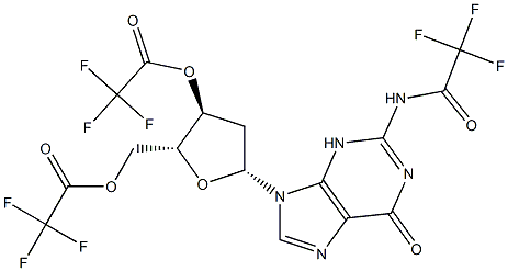 3'-O,5'-O-Bis(trifluoroacetyl)-2'-deoxy-N-(trifluoroacetyl)guanosine 结构式