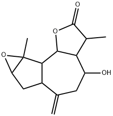 3a,4,5,6,6a,7,7a,8a,8b,8c-Decahydro-4-hydroxy-3,8a-dimethyl-6-methyleneoxireno[2,3]azuleno[4,5-b]furan-2(3H)-one 结构式