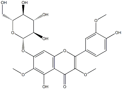 2-(3-Methoxy-4-hydroxyphenyl)-3,6-dimethoxy-4-oxo-5-hydroxy-4H-1-benzopyran-7-yl β-D-glucopyranoside 结构式