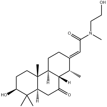 2-[(1R,2E)-3,4,4aβ,4b,5,6,7,8,8aβ,9,10,10aα-Dodecahydro-7α-hydroxy-1β,4bα,8,8-tetramethyl-10-oxophenanthren-2(1H)-ylidene]-N-(2-hydroxyethyl)-N-methylacetamide 结构式