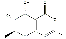 2H,5H-Pyrano[4,3-b]pyran-5-one, 3,4-dihydro-3,4-dihydroxy-2,7-dimethyl-, (2R,3S,4S)-rel- (9CI) 结构式