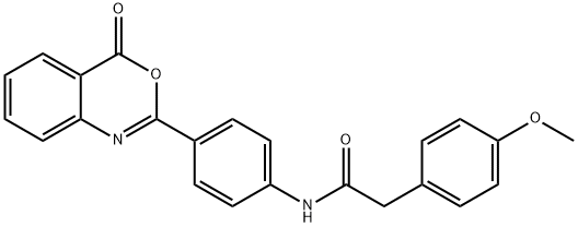 2-(4-methoxyphenyl)-N-[4-(4-oxo-4H-3,1-benzoxazin-2-yl)phenyl]acetamide 结构式