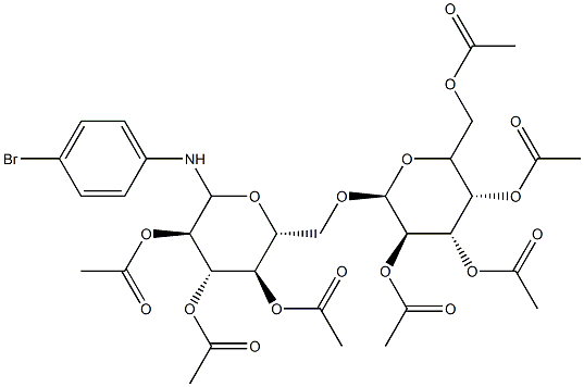 N-(4-Bromophenyl)-6-O-(2-O,3-O,4-O,6-O-tetraacetyl-α-D-galactopyranosyl)-2-O,3-O,4-O-triacetyl-D-glucopyranosylamine 结构式