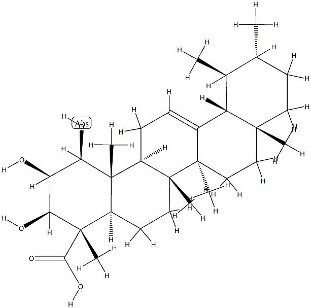 1β,2β,3β-Trihydroxyurs-12-en-23-oic acid 结构式