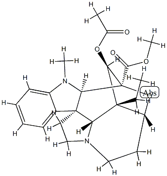 (2β,5α,12R,19α)-4β-Acetoxy-3β,6β-epoxy-1-methylaspidospermidine-3-carboxylic acid methyl ester 结构式