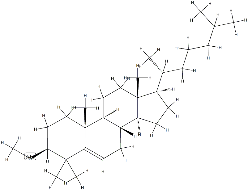 3β-Methoxy-4,4-dimethylcholest-5-ene 结构式