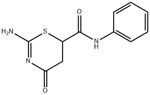 4H-1,3-Thiazine-6-carboxamide,2-amino-5,6-dihydro-4-oxo-N-phenyl-(9CI) 结构式