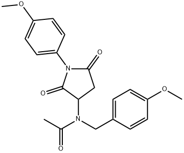 N-(4-methoxybenzyl)-N-[1-(4-methoxyphenyl)-2,5-dioxo-3-pyrrolidinyl]acetamide 结构式