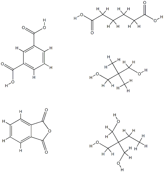 1,3-苯二甲酸与2,2-二甲基-1,3-丙二醇、2-乙基-2-(羟甲基)-1,3-丙二醇、己二酸和1,3-异苯并呋喃二酮的聚合物 结构式