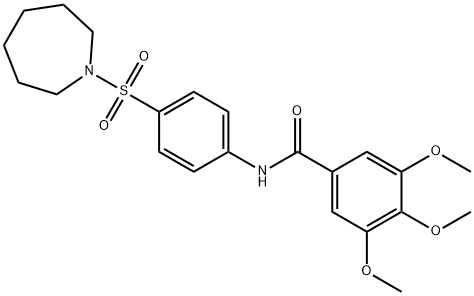 N-[4-(1-azepanylsulfonyl)phenyl]-3,4,5-trimethoxybenzamide 结构式