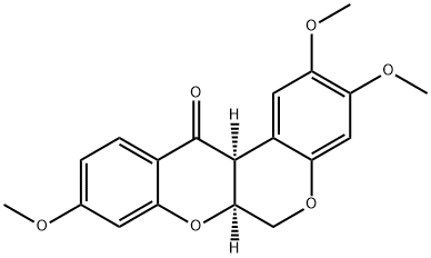 [6aS,(+)]-6a,12aα-Dihydro-2,3,9-trimethoxy[1]benzopyrano[3,4-b][1]benzopyran-12(6H)-one 结构式