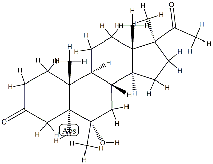 Pregnane-3,20-dione, 5,6-dihydroxy-6,17-dimethyl-, (5α,6)- 结构式