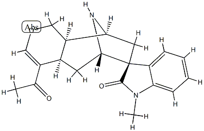 (4aR,7S)-4-Acetyl-6α,9α-epimino-4aβ,5,6,8,9,9aβ-hexahydro-1'-methylspiro[cyclohepta[c]pyran-7(1H),3'-[3H]indol]-2'(1'H)-one 结构式