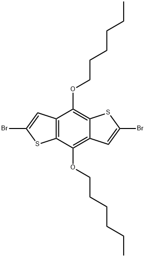 2,6-二溴-4,8-双(己氧基)-苯并[1,2-B:4,5-B']二噻吩 结构式