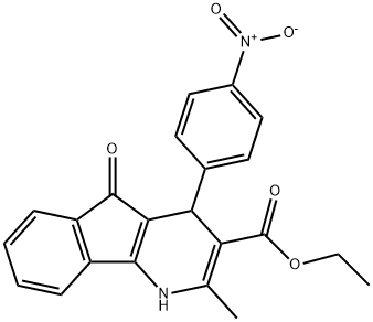 ethyl 2-methyl-4-(4-nitrophenyl)-5-oxo-4,5-dihydro-1H-indeno[1,2-b]pyridine-3-carboxylate 结构式