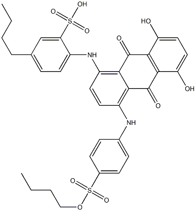 2(or 5)-butyl-5(or 2)-[[4-[(4-butylsulphophenyl)amino]-9,10-dihydro-5,8-dihydroxy-9,10-dioxo-1-anthryl]amino]benzenesulphonic acid 结构式