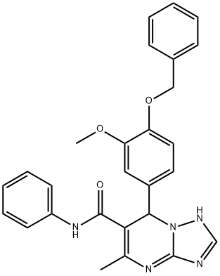 7-[4-(benzyloxy)-3-methoxyphenyl]-5-methyl-N-phenyl-4,7-dihydro[1,2,4]triazolo[1,5-a]pyrimidine-6-carboxamide 结构式