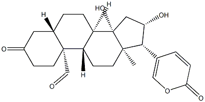 14,16β-Dihydroxy-3,19-dioxo-5α,14β-bufa-20,22-dienolide 结构式
