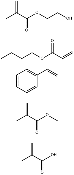 2-甲基-2-丙烯酸与2-丙烯酸丁酯、苯乙烯、2-甲基-2-丙烯酸-2-羟乙酯和2-甲基-2-丙烯酸甲酯的聚合物 结构式