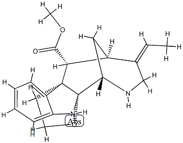 2α,5-Epoxy-1,2-dihydro-4,5-secoakuammilan-17-oic acid methyl ester 结构式