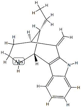 (1R,12S)-12-Ethyl-2,3,4,5,6,7-hexahydro-6-methylene-1β,5β-methano-1H-azocino[4,3-b]indole 结构式