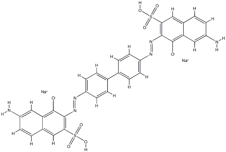 3,3'-[1,1'-Biphenyl-4,4'-diylbis(azo)]bis(6-amino-4-hydroxynaphthalene-2-sulfonic acid sodium) salt 结构式