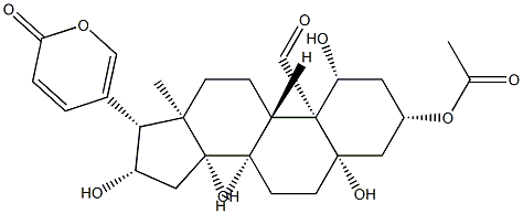 3β-Acetoxy-1β,5,14,16β-tetrahydroxy-19-oxo-5β-bufa-20,22-dienolide 结构式