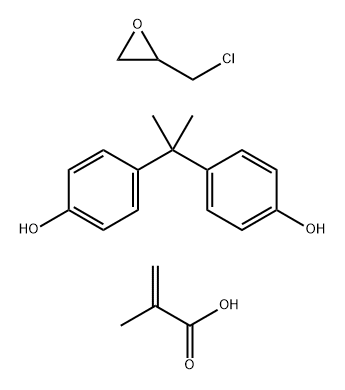 2-甲基-2-丙烯酸与(氯甲基)环氧乙烷和4,4'-(1-甲基亚乙基)双酚的聚合物 结构式