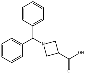 1-二苯甲基氮杂环丁烷-3-甲酸 结构式