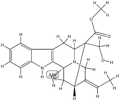 (5S,16S,19E)-3,17-Dihydroxy-5,16-cyclo-19,20-didehydrocorynan-16-carboxylic acid methyl ester 结构式