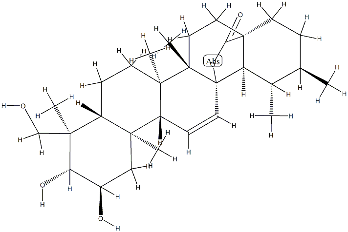 2α,3β,23-Trihydroxy-13,28-epoxyurs-11-ene-28-one 结构式